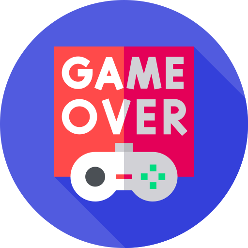 game over Flat Circular Flat icona