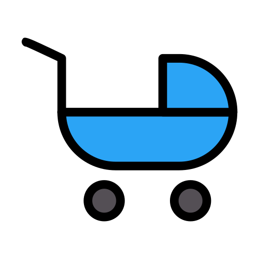 kinderwagen Vector Stall Lineal Color icon