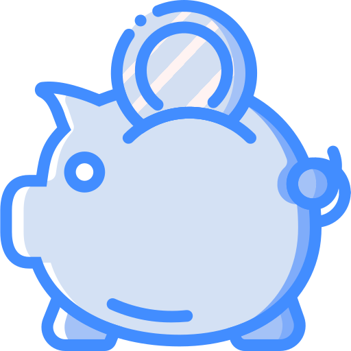 Piggy bank Basic Miscellany Blue icon