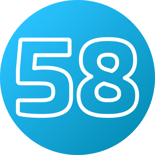 cincuenta y ocho Generic Flat Gradient icono
