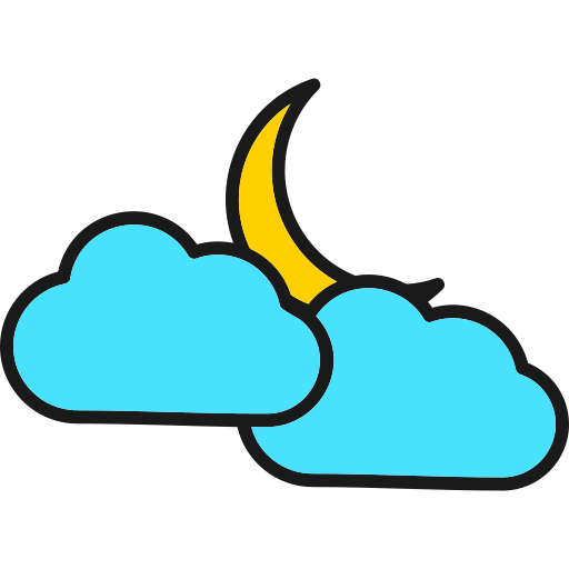 曇りの夜 Generic Outline Color icon