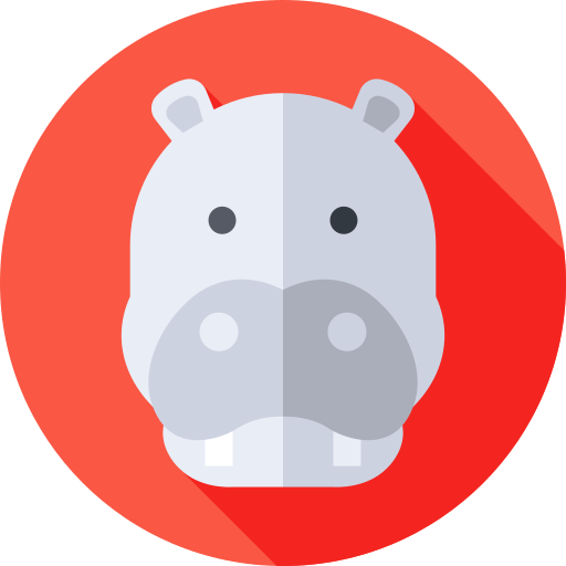 Hippopotamus Flat Circular Flat icon