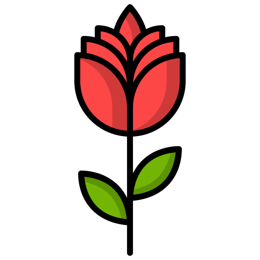 Rose Generic Outline Color icon