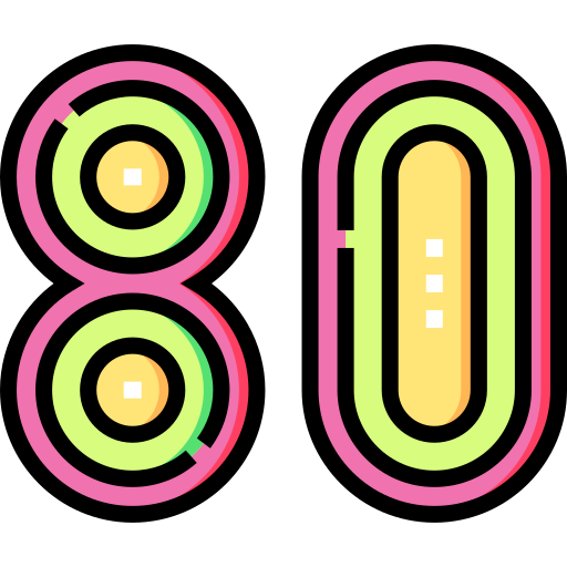 80年代 Detailed Straight Lineal color icon