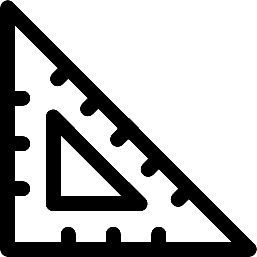 三角定規 Basic Rounded Lineal icon