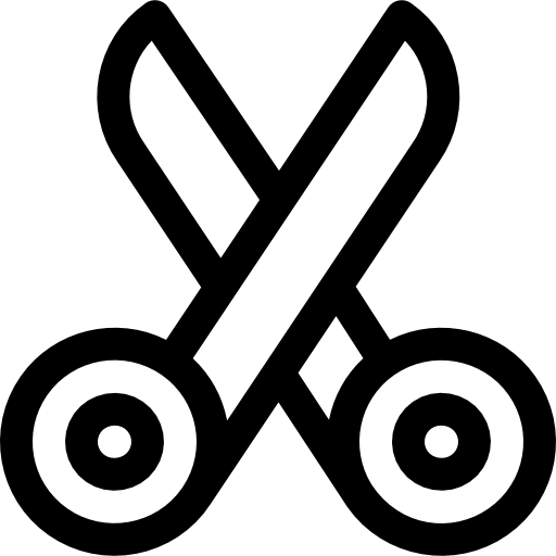 tijeras Basic Rounded Lineal icono