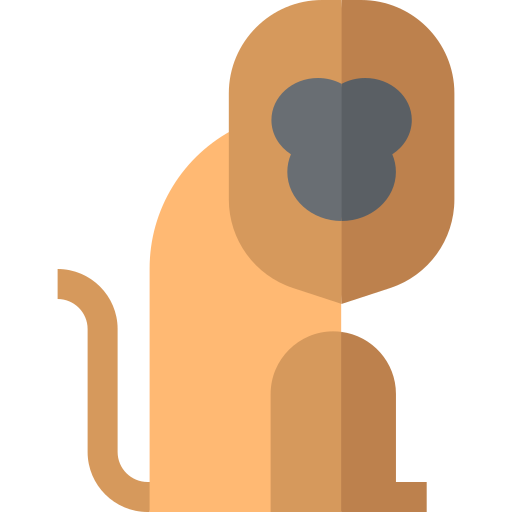 macaco barulhento Basic Straight Flat Ícone