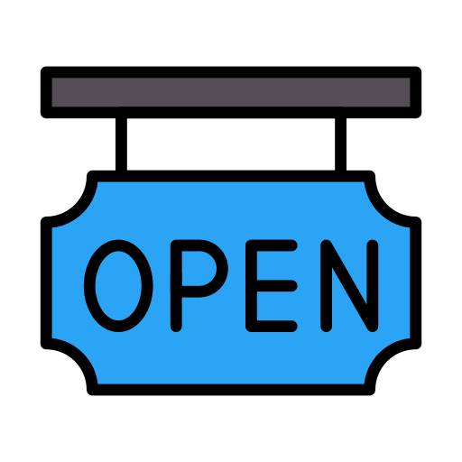Open Vector Stall Lineal Color icon