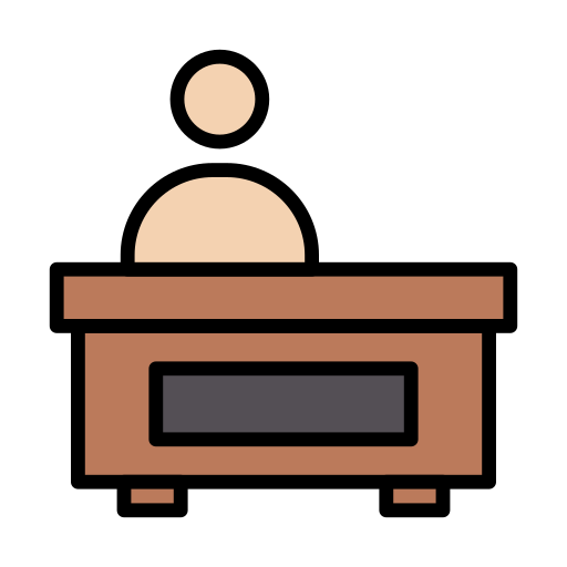 Receptionist Vector Stall Lineal Color icon