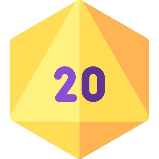 d20 Basic Rounded Flat icoon