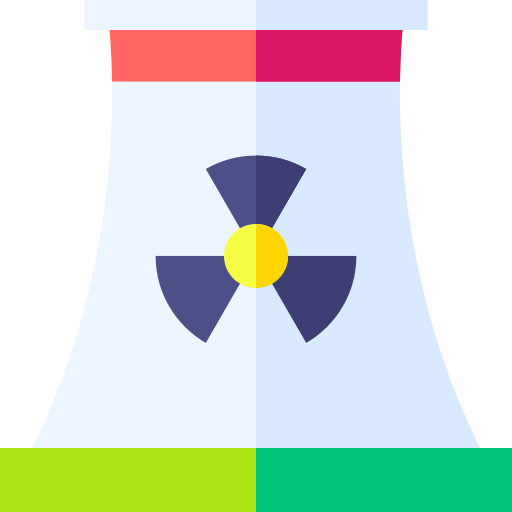 centrale nucleare Basic Straight Flat icona