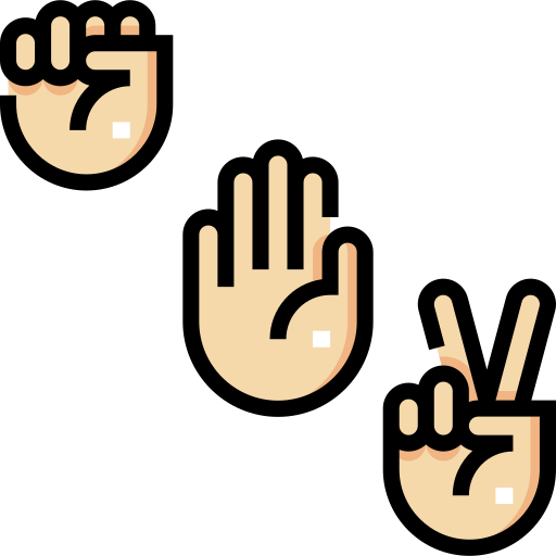 Rock paper scissors Detailed Straight Lineal color icon