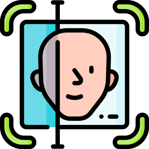 Face recognition Special Lineal color icon