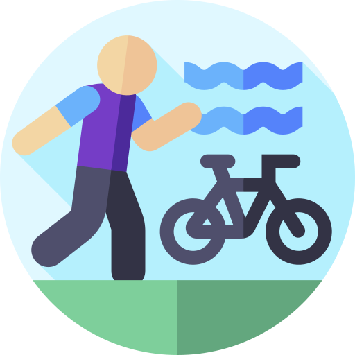 triathlon Flat Circular Flat icon