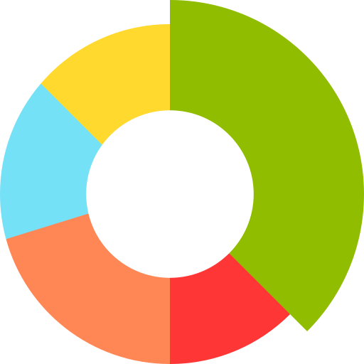 gráfico circular Basic Straight Flat icono