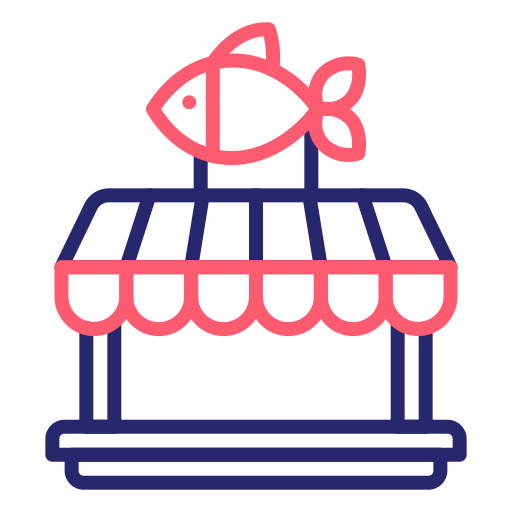 Fish market Generic Outline Color icon