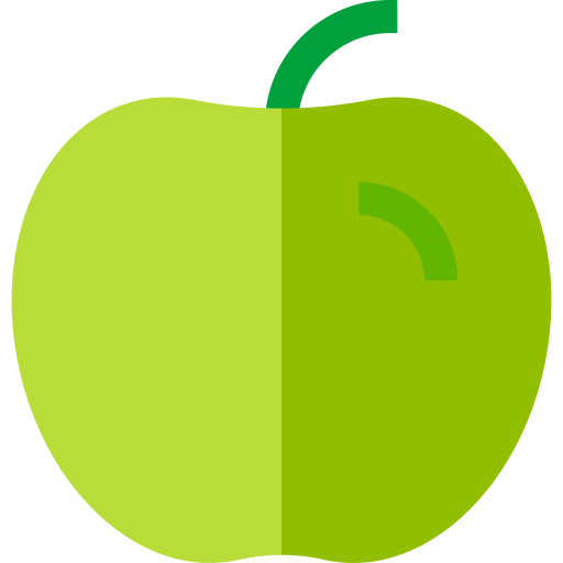 Зеленое яблоко Basic Straight Flat иконка