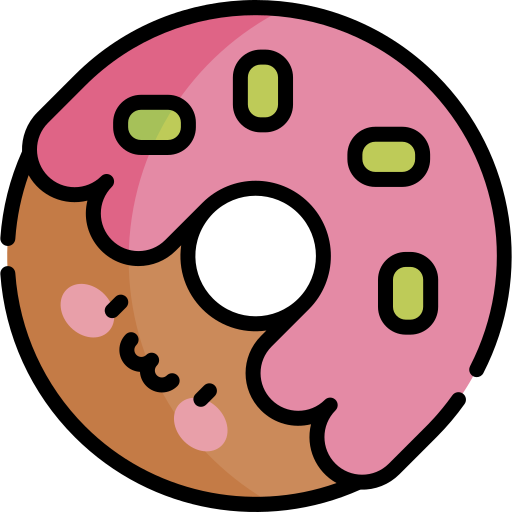 donut Kawaii Lineal color Icône