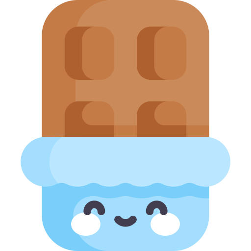 chocoladereep Kawaii Flat icoon