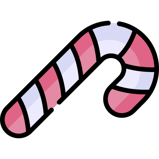 Candy cane Kawaii Lineal color icon