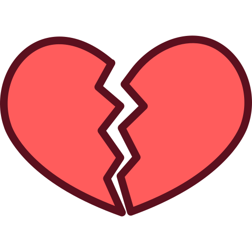Broken heart Generic Outline Color icon