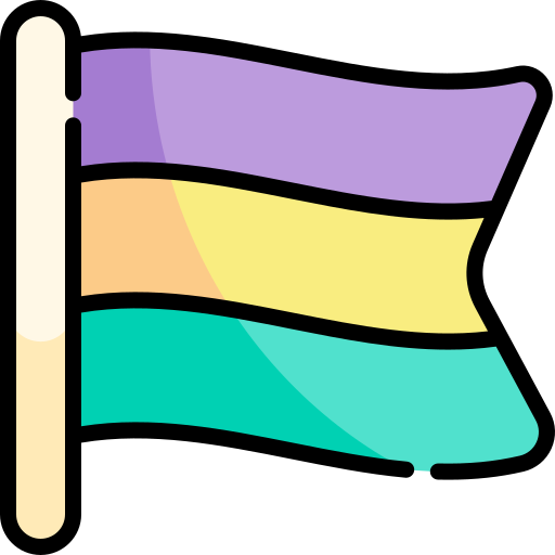 bandera Kawaii Lineal color icono
