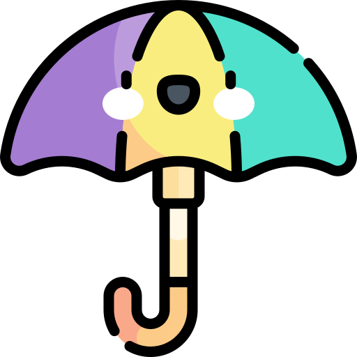 paraguas Kawaii Lineal color icono