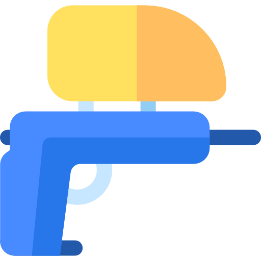 pistola de paintball Basic Rounded Flat icono