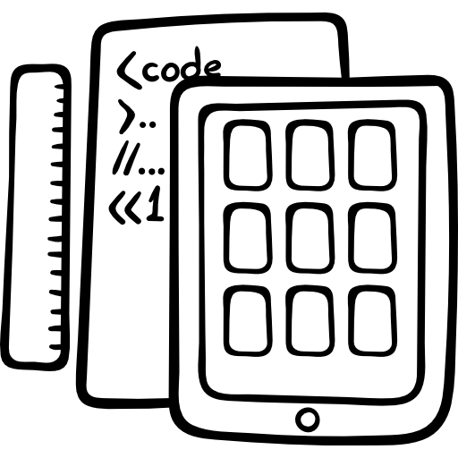 tableta Hand Drawn Black icono