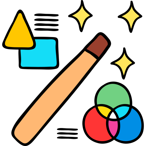 magiczna różdżka Hand Drawn Color ikona