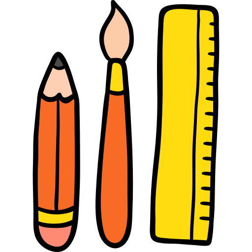 material escolar Hand Drawn Color icono