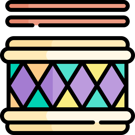 bęben Kawaii Lineal color ikona