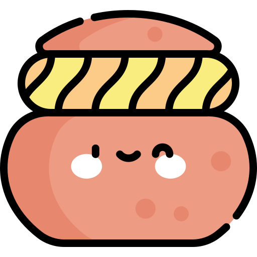 Сэндвич Kawaii Lineal color иконка