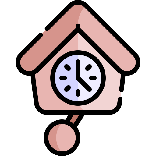 reloj cucú Kawaii Lineal color icono
