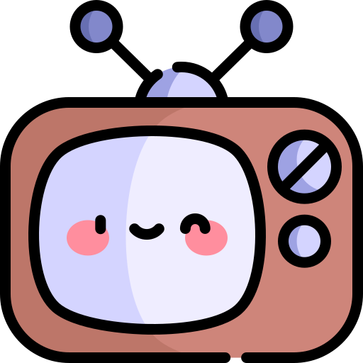 古いテレビ Kawaii Lineal color icon