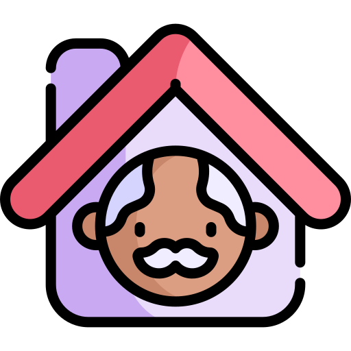 Дом престарелых Kawaii Lineal color иконка