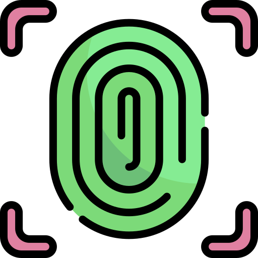 Fingerprint Kawaii Lineal color icon