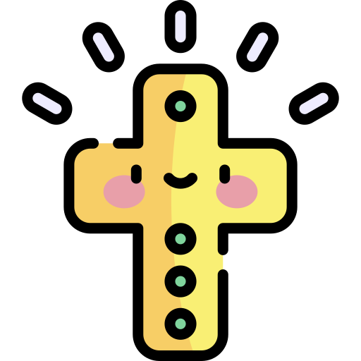 십자가 Kawaii Lineal color icon