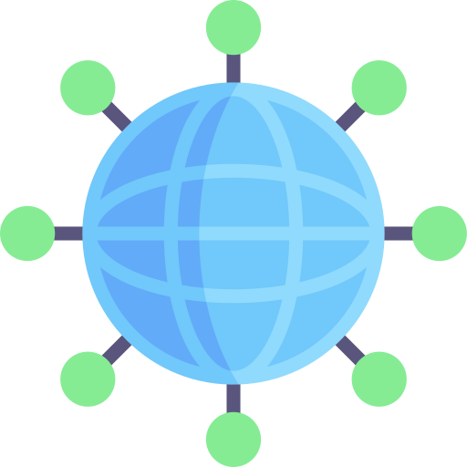 globaal netwerk Kawaii Flat icoon