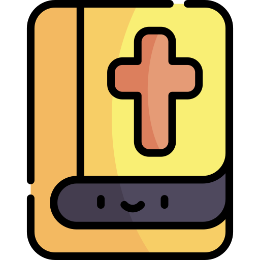 biblia Kawaii Lineal color icono