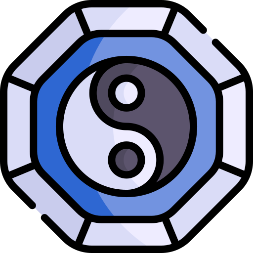 Yin yang Kawaii Lineal color icon