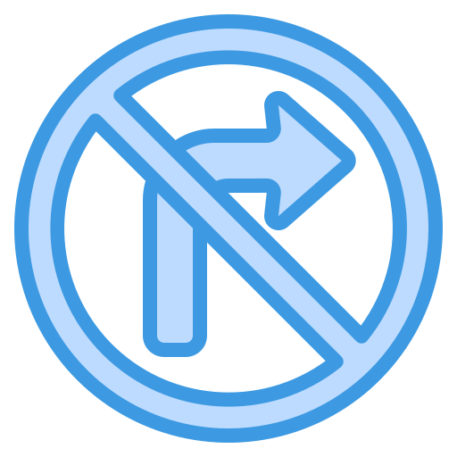 No turn right Generic Blue icon