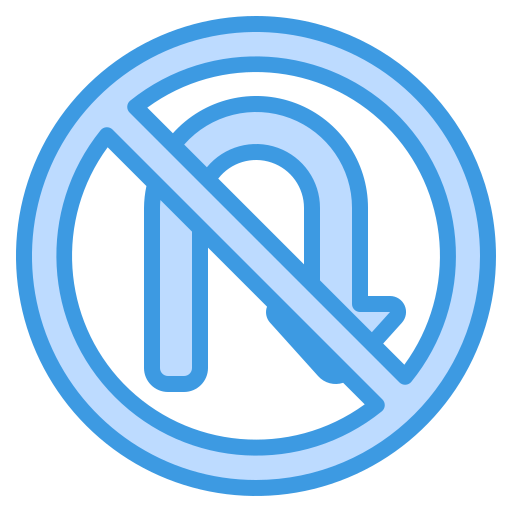 No u turn Generic Blue icon