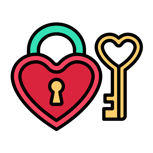 Heart lock Generic Outline Color icon