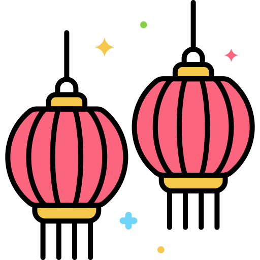 Chinese lantern Flaticons Lineal Color icon