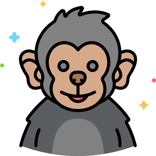 małpa Flaticons Lineal Color ikona