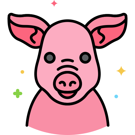 свинья Flaticons Lineal Color иконка