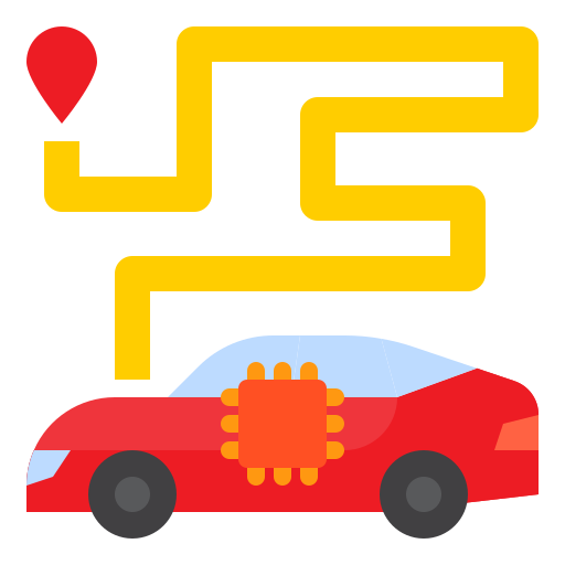 autonomiczny samochód srip Flat ikona