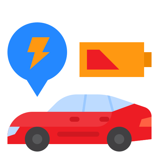 elektroauto srip Flat icon