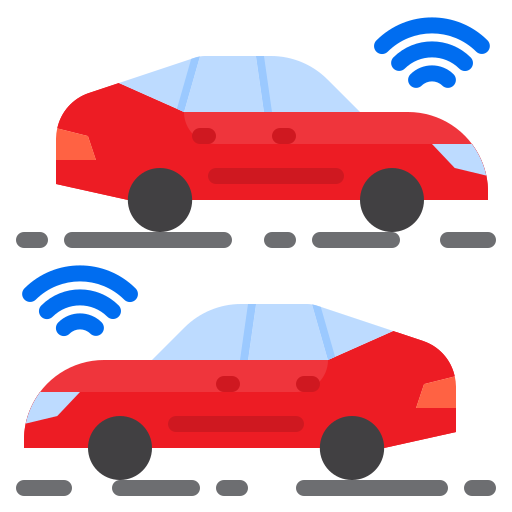 Autonomous car srip Flat icon
